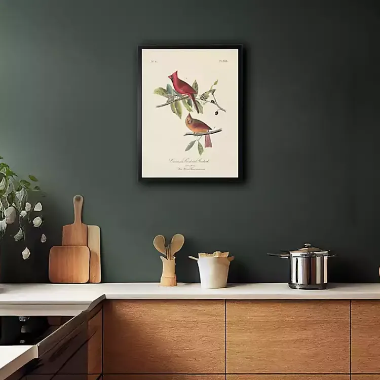 Kirklands Home Vintage Cardinal Birds Framed Art Print Clearance