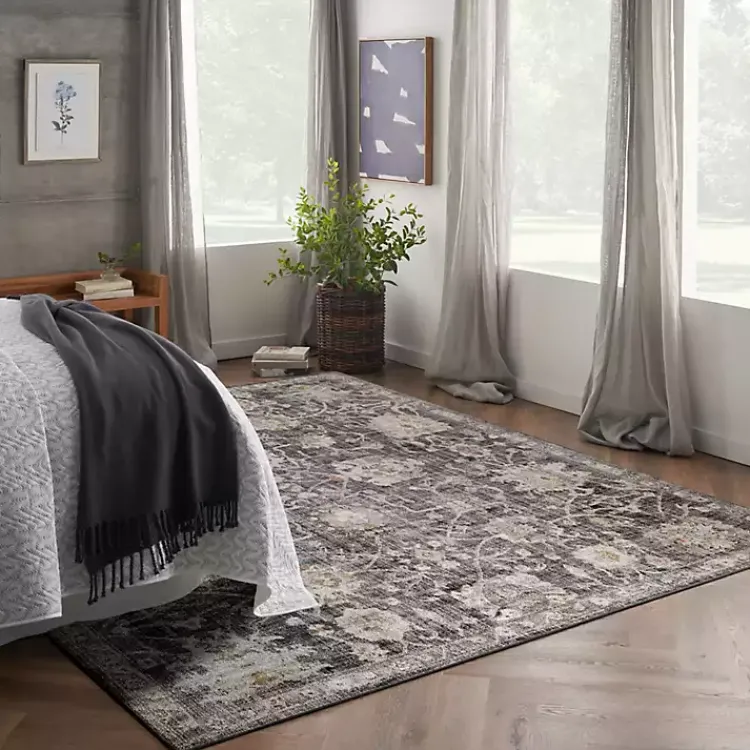 Kirklands Home Vintage Charcoal Oushak Area Rug, 8x10 Gray Clearance