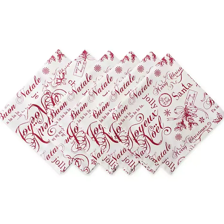 Christmas Dining & Entertaining>Kirklands Home Vintage Christmas Print Napkins, Set of 6