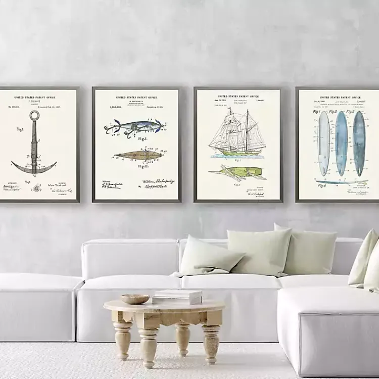 Kirklands Home Vintage Fishing Lure Patent Framed Art Print Clearance