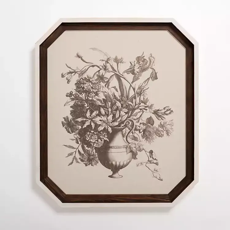 Kirklands Home Vintage Floral Octagon Framed Art Print Best