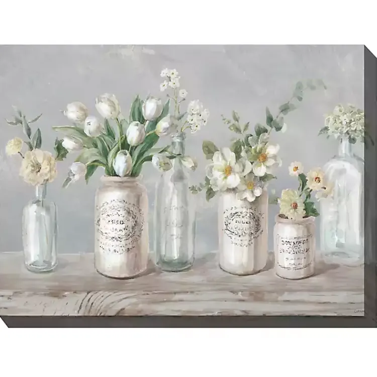 Kirklands Home Vintage Floral Vases Outdoor Canvas Art Print Sale