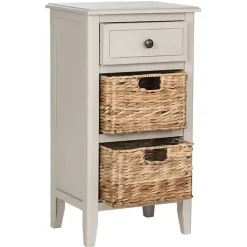 Kirklands Home Vintage Wood Baskets Everly Accent Table Gray Online