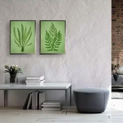 Kirklands Home Vintage Ferns II Framed Art Prints, Set of 2 Green