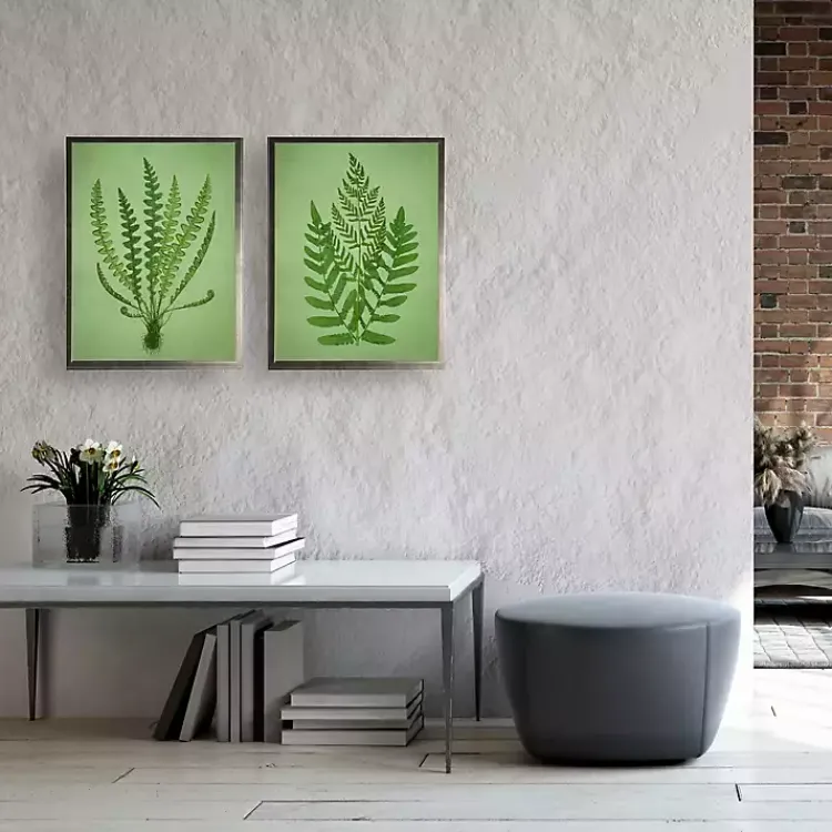 Kirklands Home Vintage Ferns II Framed Art Prints, Set of 2 Green