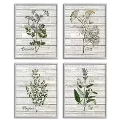 Kirklands Home Vintage Herbs Framed Art Prints, Set of 4 Ivory Outlet