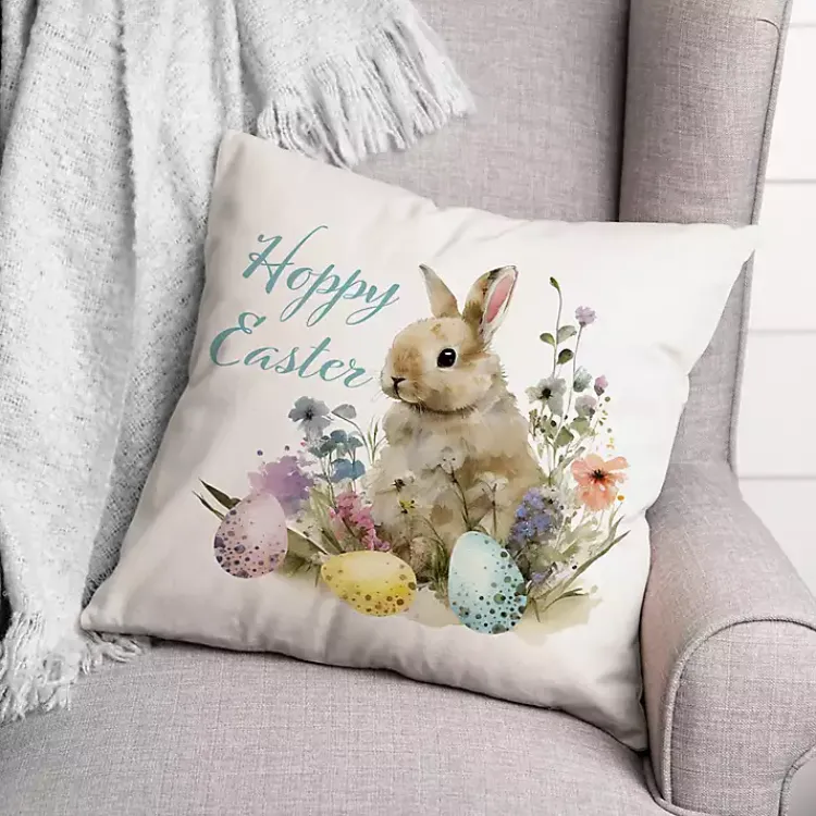 Pillows>Kirklands Home Vintage Hoppy Easter Floral Indoor/Outdoor Pillow