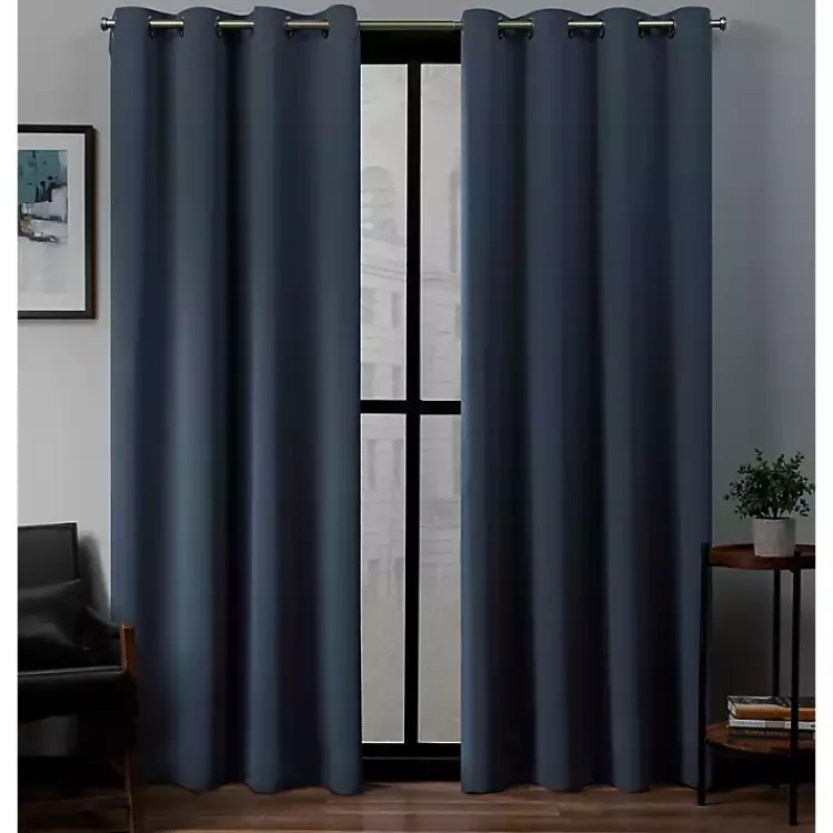 Kirklands Home Vintage Indigo Woven Curtain Panel Set, 84 in. Blue Online