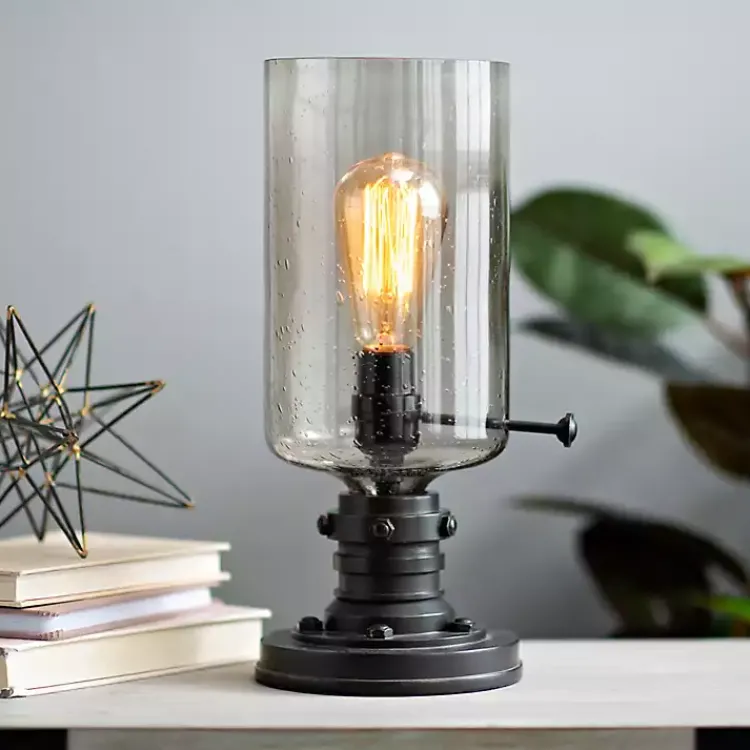 Kirklands Home Vintage Industrial Edison Bulb Uplight Gray Clearance