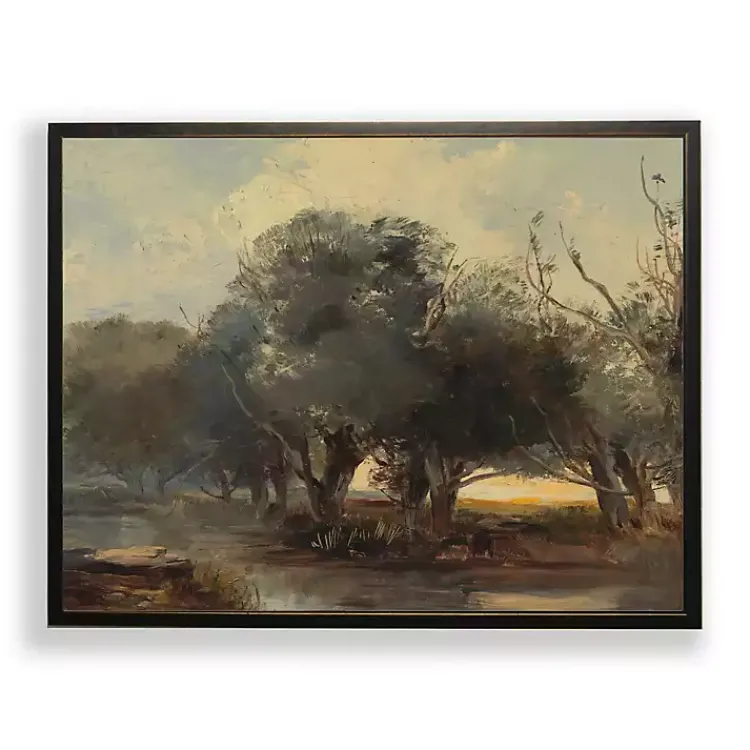 Kirklands Home Vintage Landscape Framed Art Print Green New