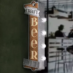 Kirklands Home Vintage LED Metal Craft Beer Bar Marquee Plaque Discount