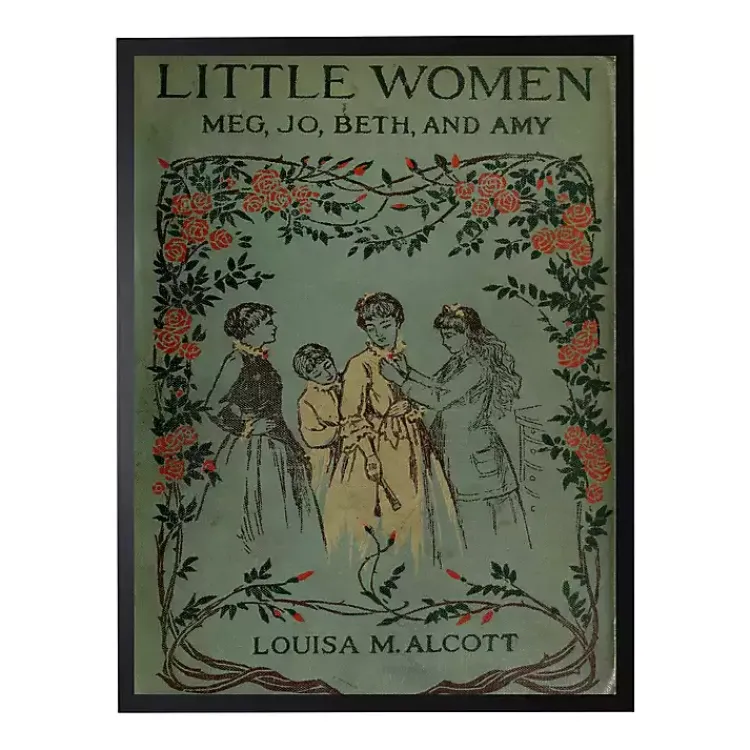 Kirklands Home Vintage Little Women Book Cover Framed Wall Art Green Hot
