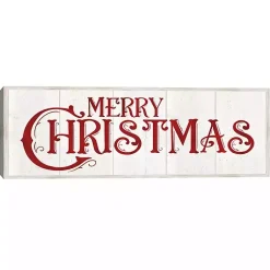Christmas Art & Wall Decor>Kirklands Home Vintage Merry Christmas Canvas Wall Plaque
