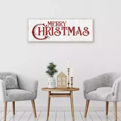 Christmas Art & Wall Decor>Kirklands Home Vintage Merry Christmas Canvas Wall Plaque