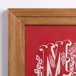 Christmas Art & Wall Decor>Kirklands Home Vintage Merry Christmas Framed Wall Plaque Red
