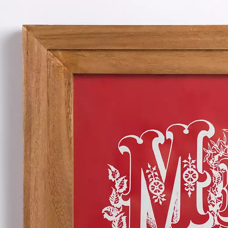 Christmas Art & Wall Decor>Kirklands Home Vintage Merry Christmas Framed Wall Plaque Red
