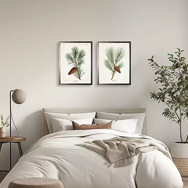 Kirklands Home Vintage Pine Leaves Framed Art Prints, Set of 2 Hot