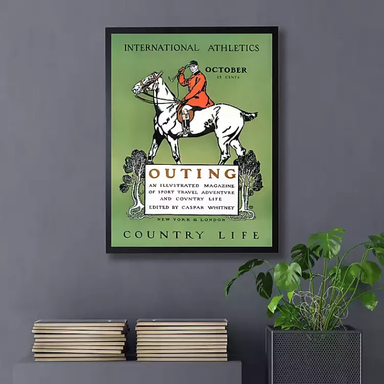 Kirklands Home Vintage Polo Magazine Cover Framed Wall Art Green Best
