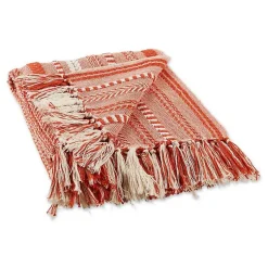 Blankets & Throws>Kirklands Home Vintage Braided Fringe Throw Red