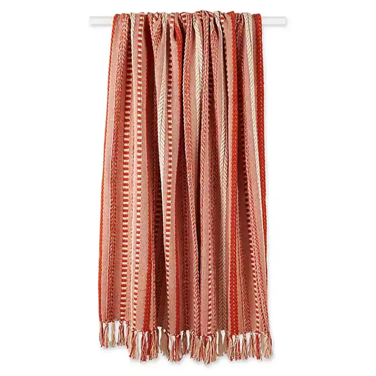 Blankets & Throws>Kirklands Home Vintage Braided Fringe Throw Red