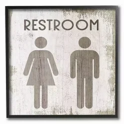 Kirklands Home Vintage Restroom Sign Framed Wall Plaque Brown Sale