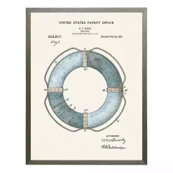 Kirklands Home Vintage Ring Bouy Patent Framed Art Print Discount