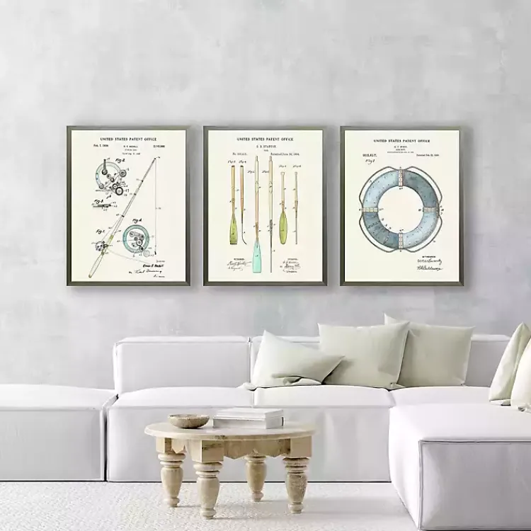 Kirklands Home Vintage Ring Bouy Patent Framed Art Print Discount