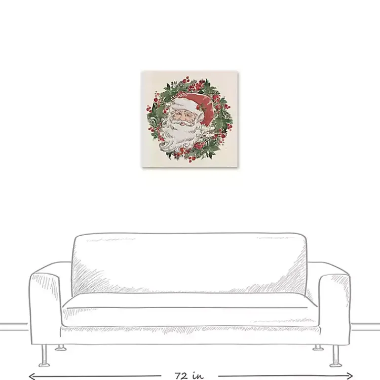 Christmas Art & Wall Decor>Kirklands Home Vintage Santa Wreath Canvas Art Print