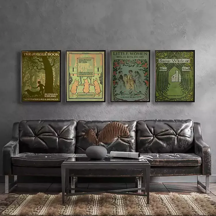 Kirklands Home Vintage Snow White Book Cover Framed Wall Art Green