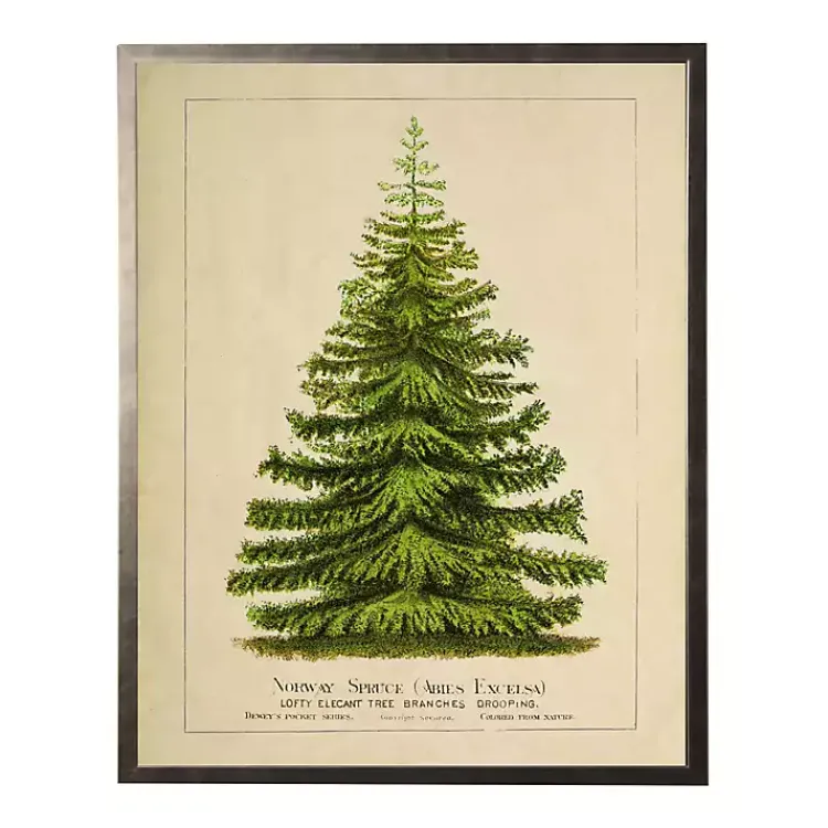 Christmas Art & Wall Decor>Kirklands Home Vintage Spruce Tree Framed Art Print