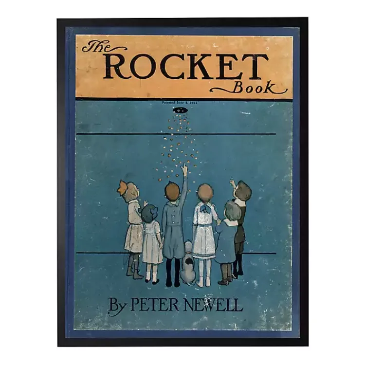 Kirklands Home Vintage The Rocket Book Cover Framed Wall Art Blue