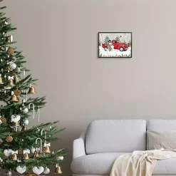Christmas Art & Wall Decor>Kirklands Home Vintage Truck Snowman Framed Art Print