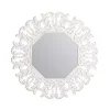 Kirklands Home Vintage White Carved Octagon Wall Mirror Outlet