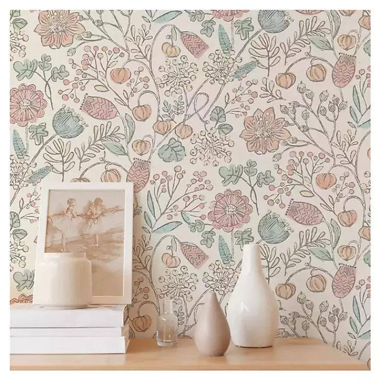 Kirklands Home Vintage Woodland Floral Peel & Stick Wallpaper