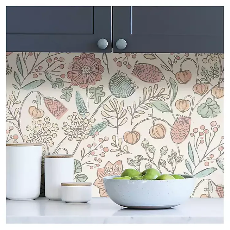 Kirklands Home Vintage Woodland Floral Peel & Stick Wallpaper