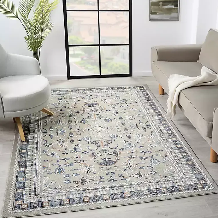 Kirklands Home Vista Blue Beige Runner, 2x7