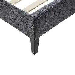 Kirklands Home Viv Charcoal Diamond Tufted Queen Bed Frame Gray Best