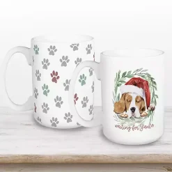 Christmas Dining & Entertaining>Kirklands Home Waiting for Santa Paws Mugs, Set of 2