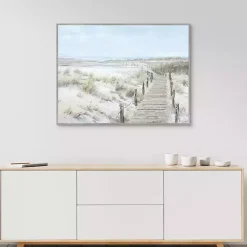 Kirklands Home Walk To The Coast Framed Canvas Art Print Multi New