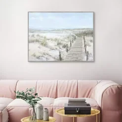 Kirklands Home Walk To The Coast Framed Canvas Art Print Multi New