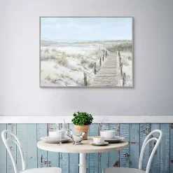 Kirklands Home Walk To The Coast Framed Canvas Art Print Multi New