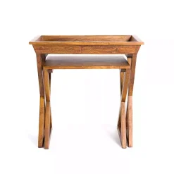 Kirklands Home Walnut Acacia Wood 2-pc. End Table Set Brown Online