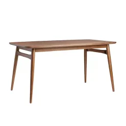 Kirklands Home Walnut Ash Wood Mid-Century Modern Dining Table Brown Best