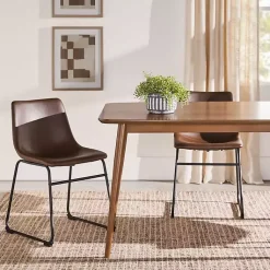 Kirklands Home Walnut Ash Wood Mid-Century Modern Dining Table Brown Best