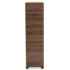Kirklands Home Walnut Asymmetrical Shoe Storage Cabinet Brown Discount
