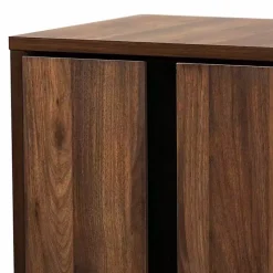 Kirklands Home Walnut Asymmetrical Shoe Storage Cabinet Brown Discount