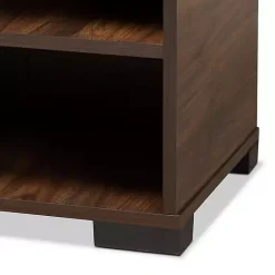 Kirklands Home Walnut Asymmetrical Shoe Storage Cabinet Brown Discount