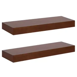 Kirklands Home Walnut Brown Floating Shelves, Set of 2 Best