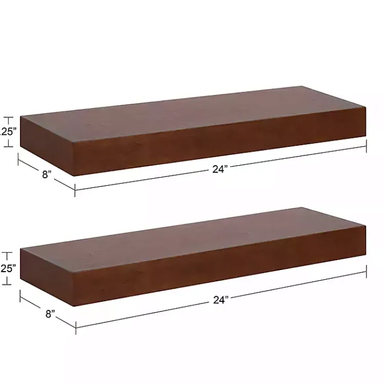 Kirklands Home Walnut Brown Floating Shelves, Set of 2 Best