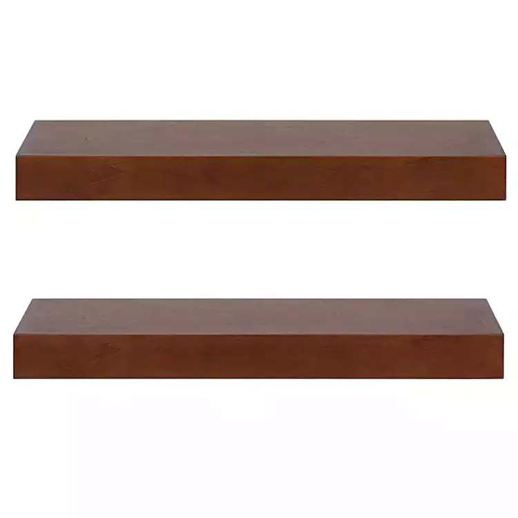 Kirklands Home Walnut Brown Floating Shelves, Set of 2 Best